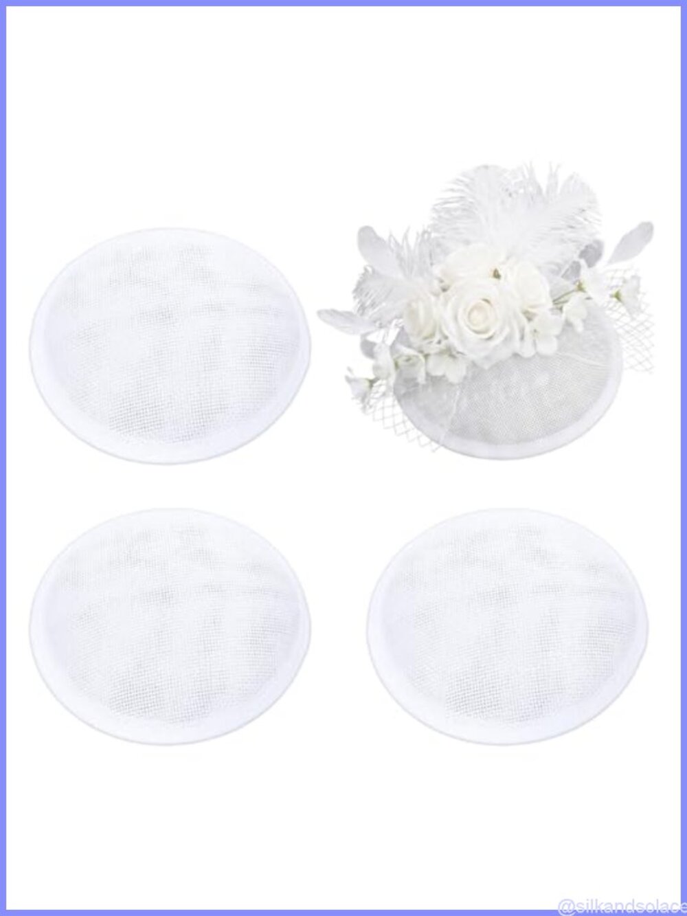 4pc Linen Mesh Fascinator Hat Base 5in Millinery DIY Cocktail Kit